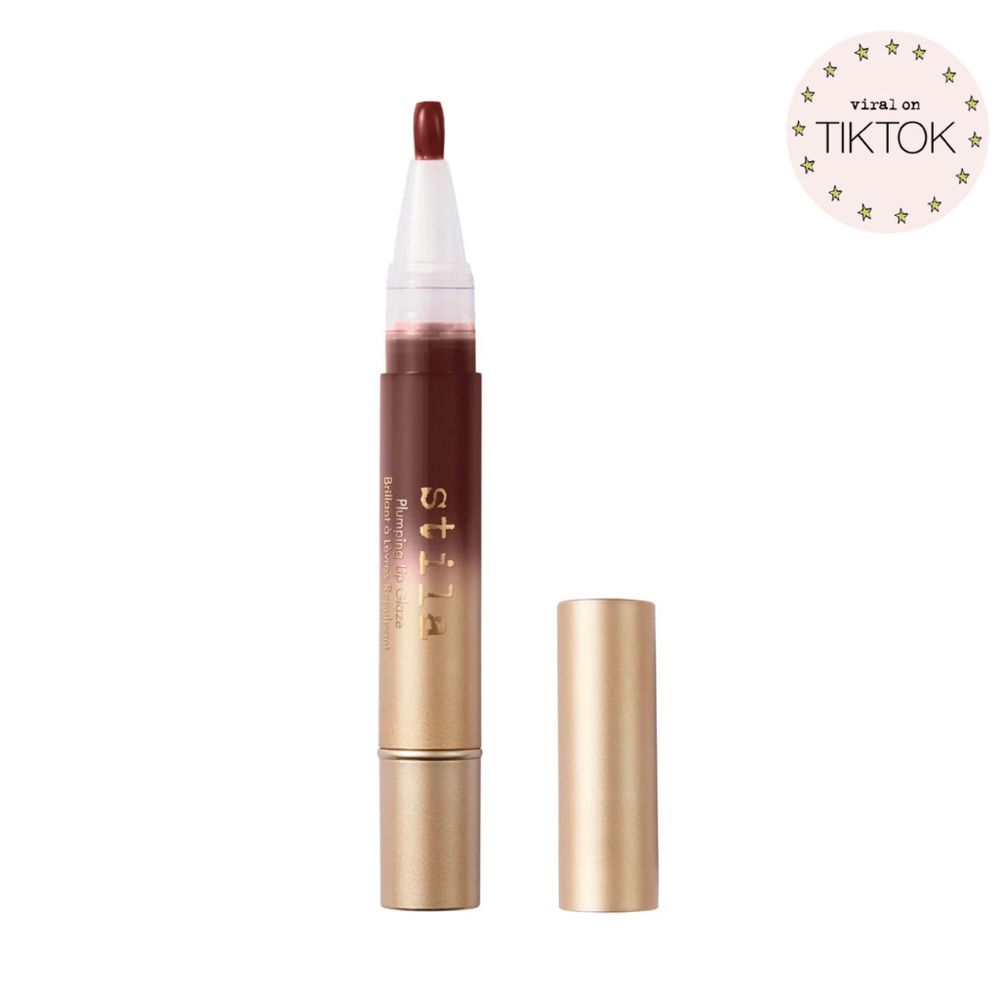 Stila HAZELNUT Plumping Lip Glaze HTF Hydration Shine Mint Flavor NEW PC - Picture 6 of 6